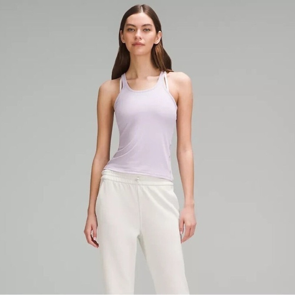 NWOT Lululemon Hold Tight Thin Strap Racerback Tank Top Size 10 Lilac Ether